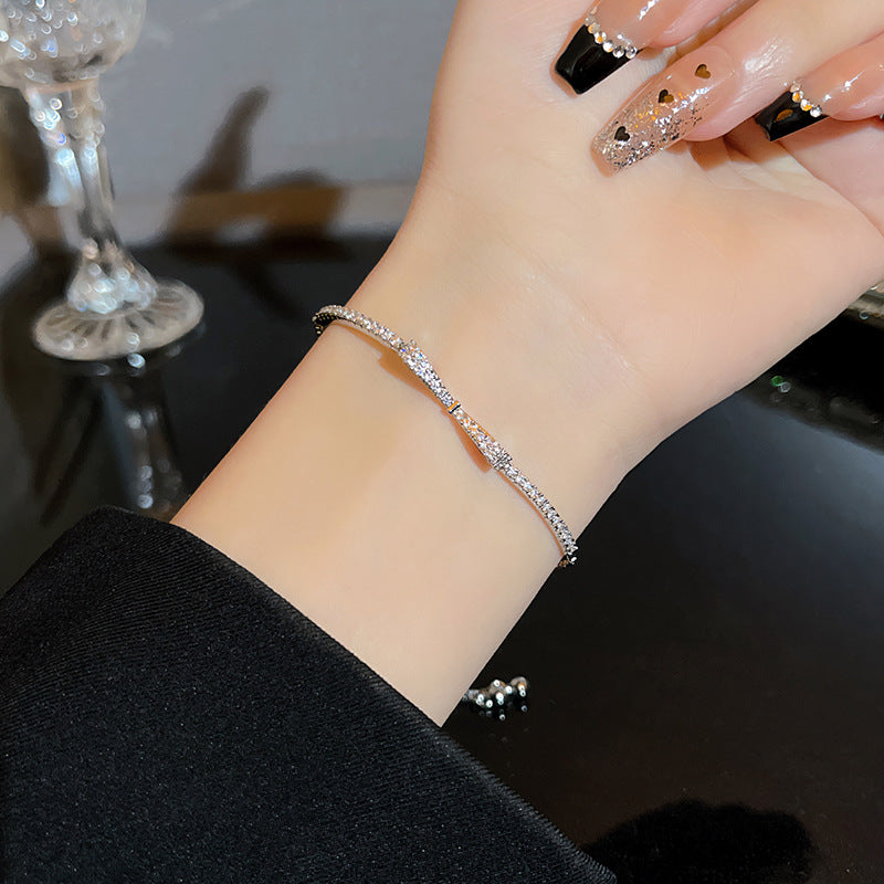 Wholesale Zirconia Bow All-match Pull-out Bracelet